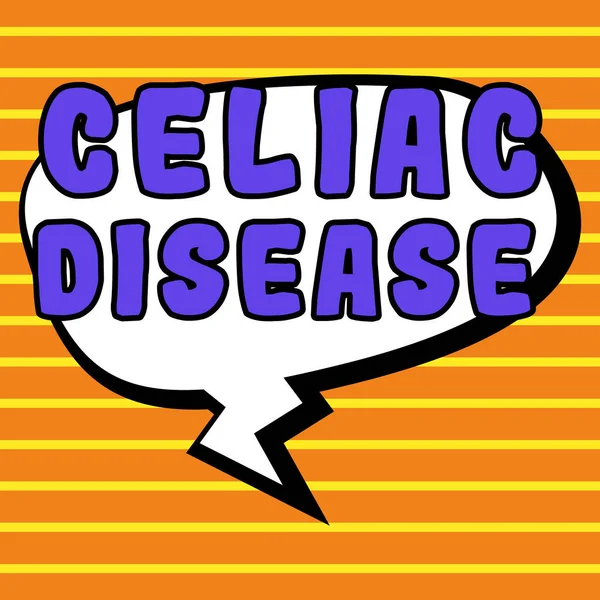 Szöveg Jele Mutatja Celiac Betegség Üzleti Áttekintés Vékonybél Túlérzékeny Glutén — Stock Fotó