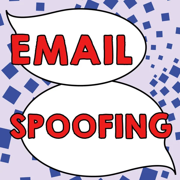 Bildunterschrift Mail Spoofing Konzept Das Den Zugriff Und Den Inhalt — Stockfoto