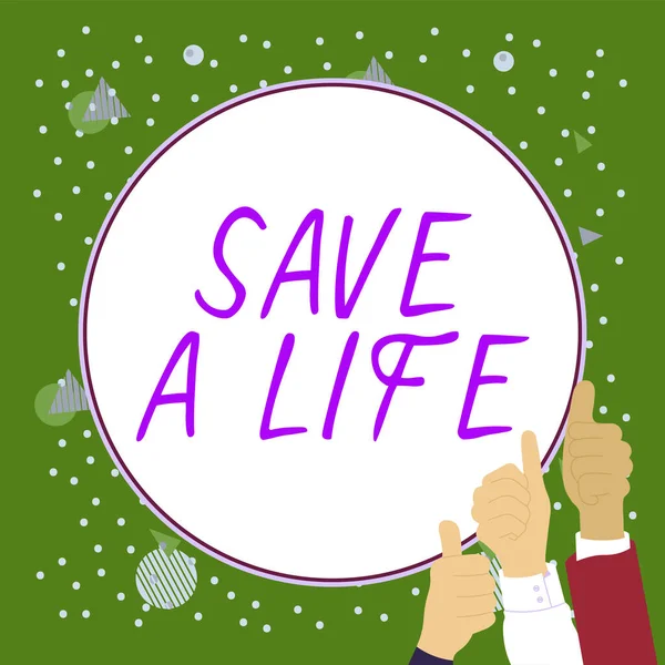 Hand Writing Sign Life Concept Meaning Help Assistance Saving Someone — Stockfoto