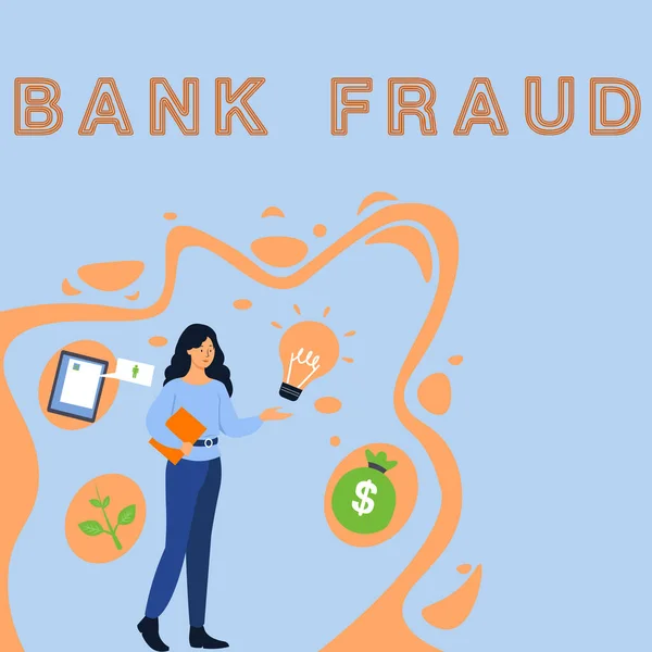 Firma Visualizzazione Bank Fraud Business Panoramica Intenzionale Perversione Della Verità — Foto Stock