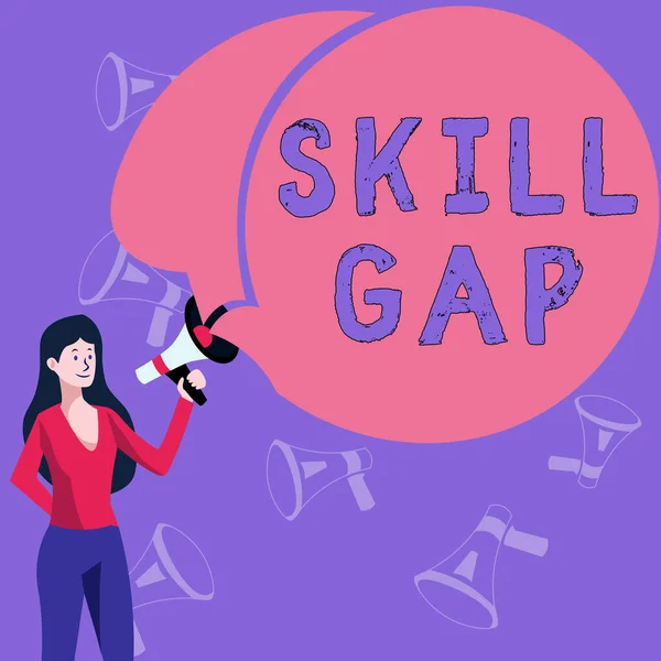 콘셉트 디스플레이 Skill Gap 비즈니스 지식의 약점이나 한계를 — 스톡 사진