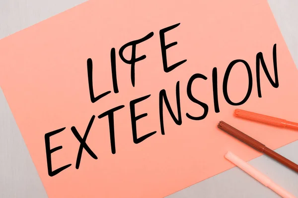 Text Caption Presenting Life Extension Concept Meaning Able Continue Working — Stock Photo, Image