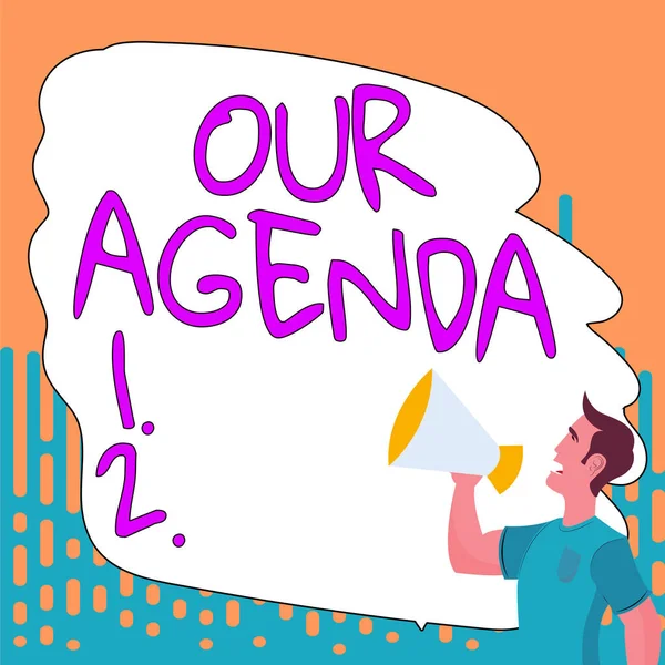 Conceptual Display Our Agenda Business Concept Personal Schedule Reminders Method — Fotografia de Stock