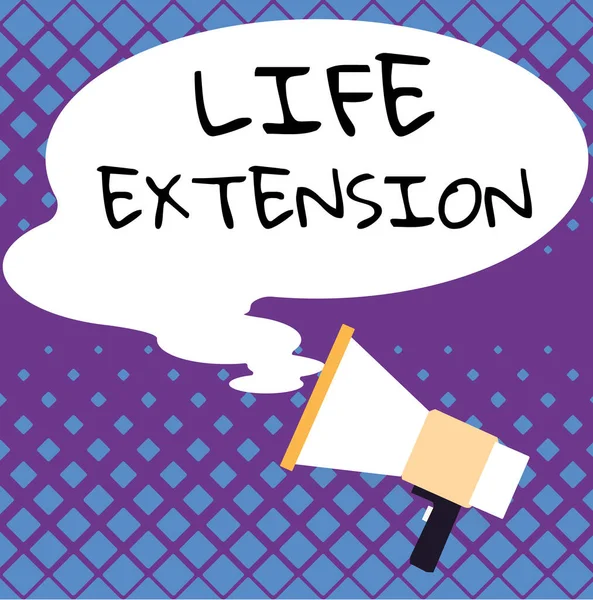 Logga Som Visar Life Extension Företagsöversikt Som Kan Fortsätta Arbeta — Stockfoto