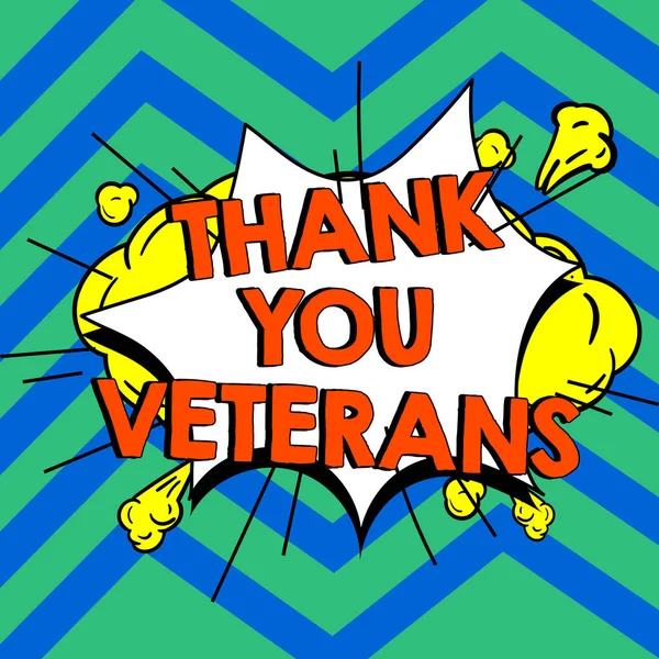 Conceptual Caption Thank You Veterans Concept Meaning Expression Gratitude Greetings — Stock Photo, Image