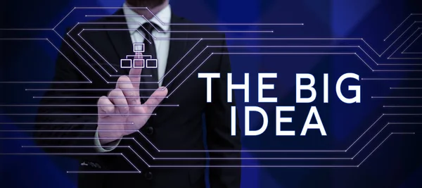Pisanie Ręczne Znak Big Idea Pomysł Biznes Mają Udany Pomysł — Zdjęcie stockowe
