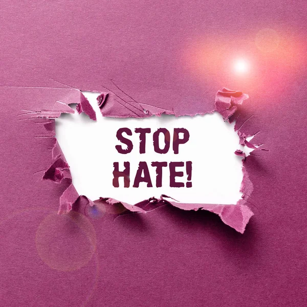 Inspiration showing sign Stop Hate, Business showcase Prevent the aggressive pressure or intimidation to others