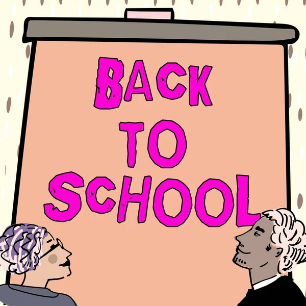 Text sign showing Back To School, Business concept New Teachers Friends Books Uniforms Promotion Tuition Fee