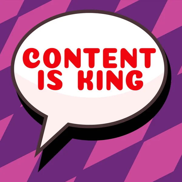 Writing Displaying Text Content King Word Content Heart Todays Marketing — Photo