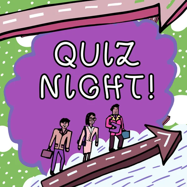 Conceptual Caption Quiz Night Business Approach Evening Test Knowledge Competition — Foto Stock