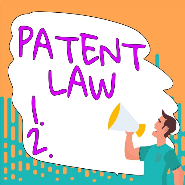 Sign Displaying Patent Law Business Overview Deals Inventors Exclusive Right — 스톡 사진
