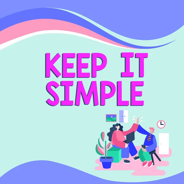 Tekst Bijschrift Presenteren Keep Simple Business Concept Eenvoudig Rond Gooien — Stockfoto