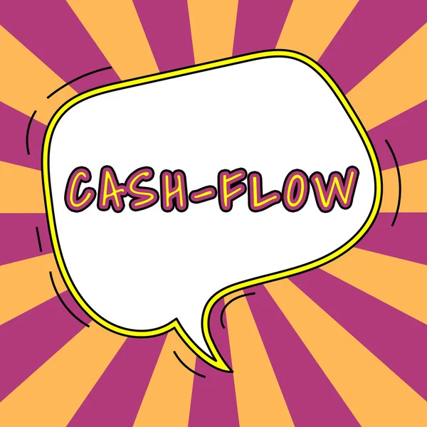 Text Sign Showing Cash Flow Word Written Actual Cash Can — Foto de Stock