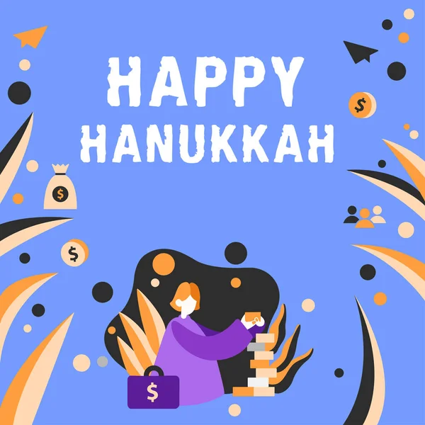 Conceptual Display Happy Hanukkah Business Idea Jewish Festival Celebrated 25Th — Photo
