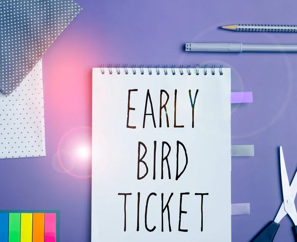 Conceptual caption Early Bird Ticket, Business idea Buying a ticket before it go out for sale in regular price
