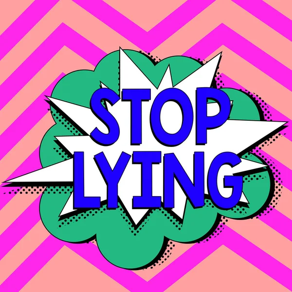 Inspiration Showing Sign Stop Lying Business Approach Put End Chronic — Fotografia de Stock