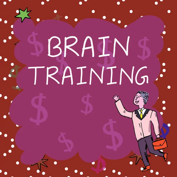 Inspiration Showing Sign Brain Training Word Written Mental Activities Maintain — Fotografia de Stock