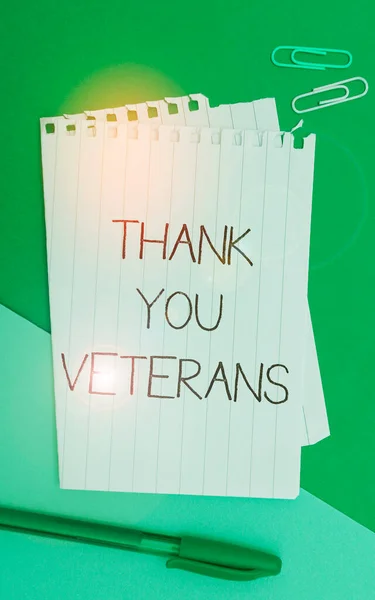 Konzeptionelle Ausstellung Danke Veteranen Business Schaufenster Ausdruck Der Dankbarkeit Grüße — Stockfoto
