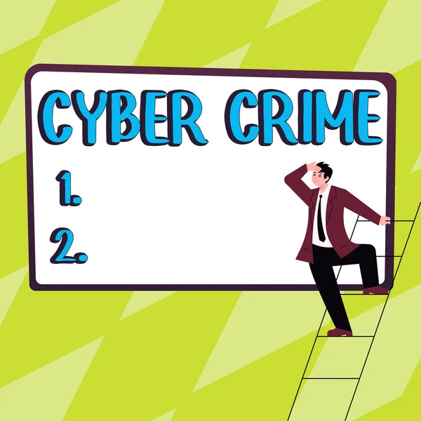 Handwriting Text Cyber Crime Word Written Kind Criminal Activities Carried — 스톡 사진