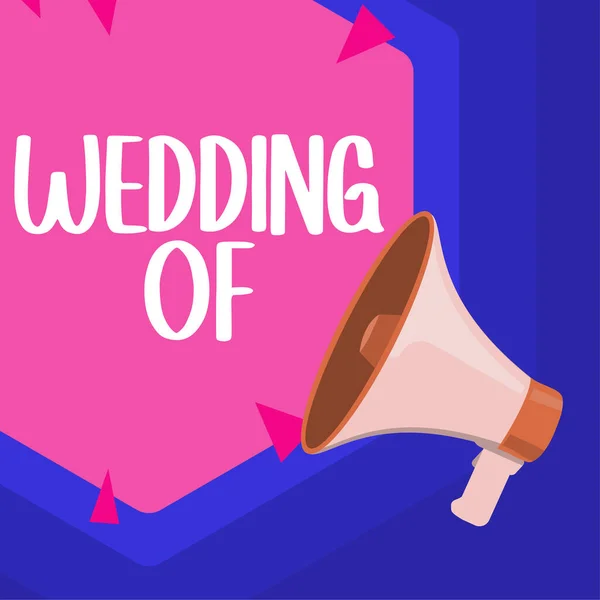 Textschild Das Wedding Zeigt Wort Für Die Ankündigung Dass Mann — Stockfoto