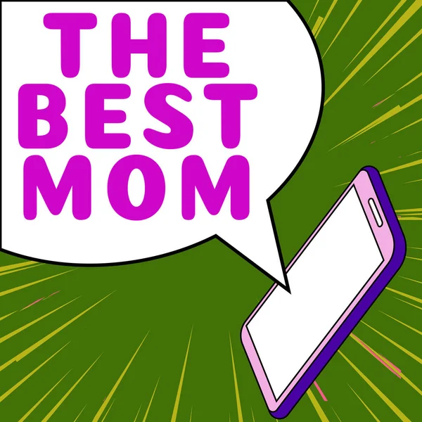 Text Bildtext Presenterar Den Bästa Mamma Affärsidé Uppskattning För Din — Stockfoto