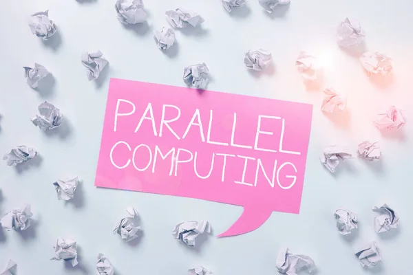 Text Caption Presenting Parallel Computing Concept Meaning Simultaneous Calculation Means — 스톡 사진