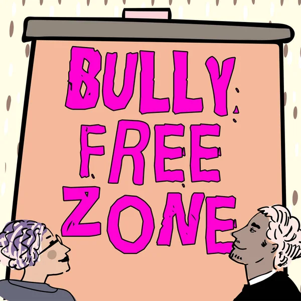 Didascalia Concettuale Bully Free Zone Business Concept Essere Rispettosi Degli — Foto Stock