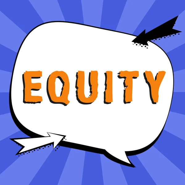 Conceptual Display Equity Business Approach Quality Being Fair Impartial Race — Foto Stock