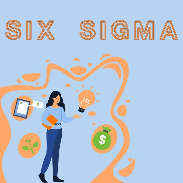 Sign Display Six Sigma Tecniche Gestione Internet Concept Migliorare Processi — Foto Stock