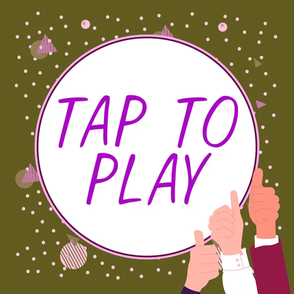 Handwriting Text Tap Play Business Approach Touch Screen Start Playing — Zdjęcie stockowe