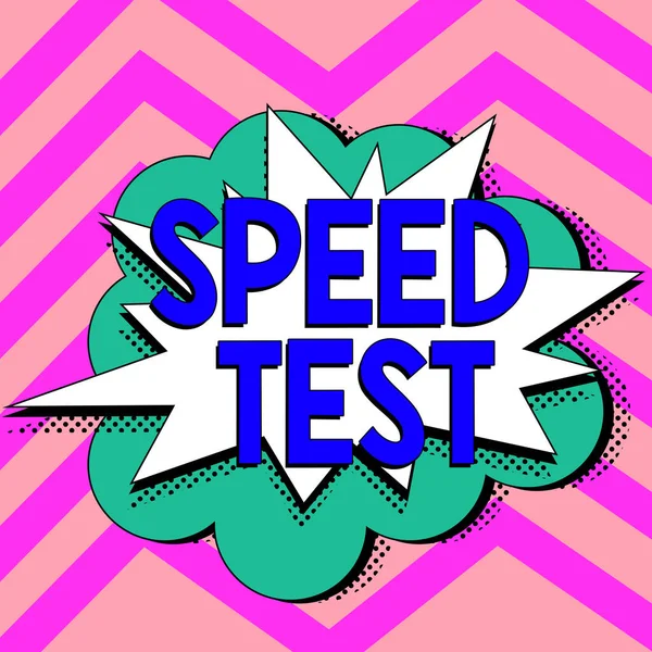 Hand writing sign Speed Test, Word Written on psychological test for the maximum speed of performing a task