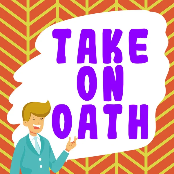 Conceptual Caption Take Oath Business Concept Solemn Appeal Deity Speak — Foto Stock
