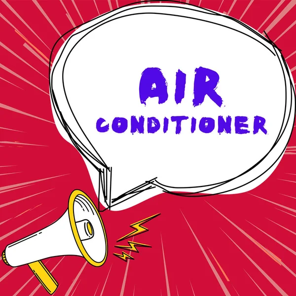 概念描述空调机 洗涤空气及控制湿度及温度的商业概念装置 — 图库照片