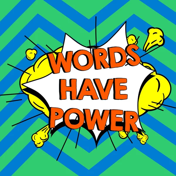 Inspiratie Toont Teken Woorden Hebben Kracht Woord Geschreven Energie Vermogen — Stockfoto
