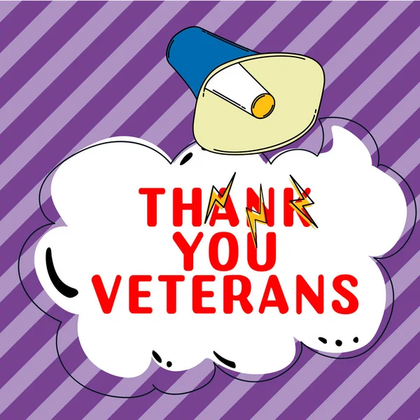 Inspiration Showing Sign Thank You Veterans Business Showcase Expression Gratitude — Stock Photo, Image
