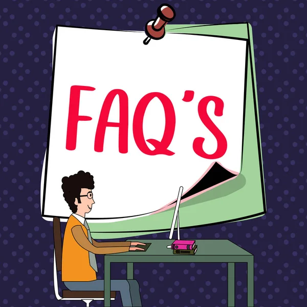 Inspiratie Met Teken Faqs Woord Voor Lijst Van Vragen Antwoorden — Stockfoto