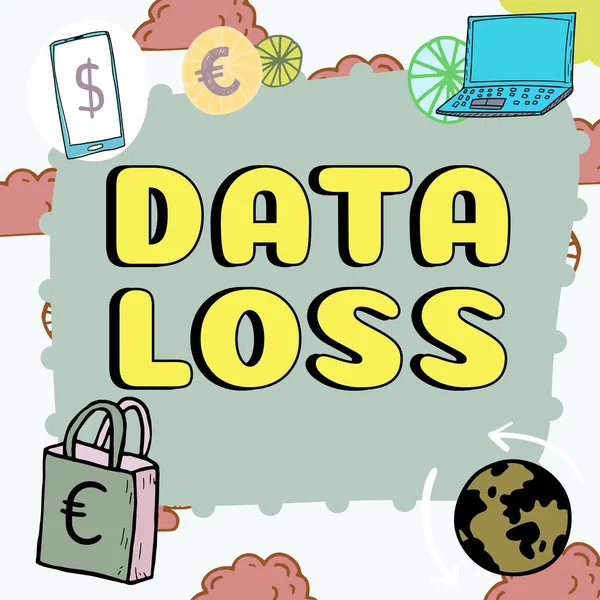 Text Bildtext Som Presenterar Förlust Data Begreppsmässig Process Eller Händelse — Stockfoto