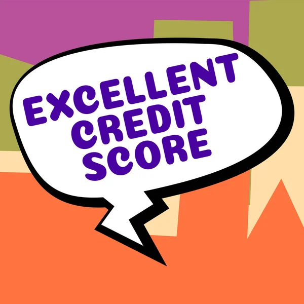 Ręczne Pisanie Znaku Doskonała Ocena Kredytowa Koncepcja Oznacza Osoby Raport — Zdjęcie stockowe