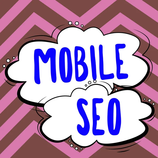 Text Caption Presenting Mobile Seo Business Approach Process Optimizing Website — Fotografia de Stock