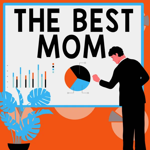 Text Bildtext Presentera Den Bästa Mamma Ord För Uppskattning För — Stockfoto