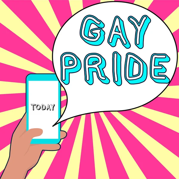 Inspiration Showing Sign Gay Pride Word Written Dignity Idividual Belongs — Stock fotografie