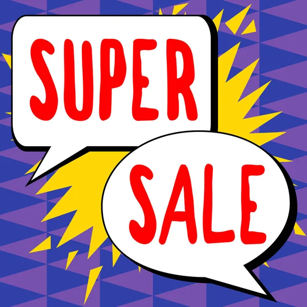 Tekst Met Inspiratie Super Sale Zakelijke Aanpak Met Uitzonderlijke Kortingen — Stockfoto