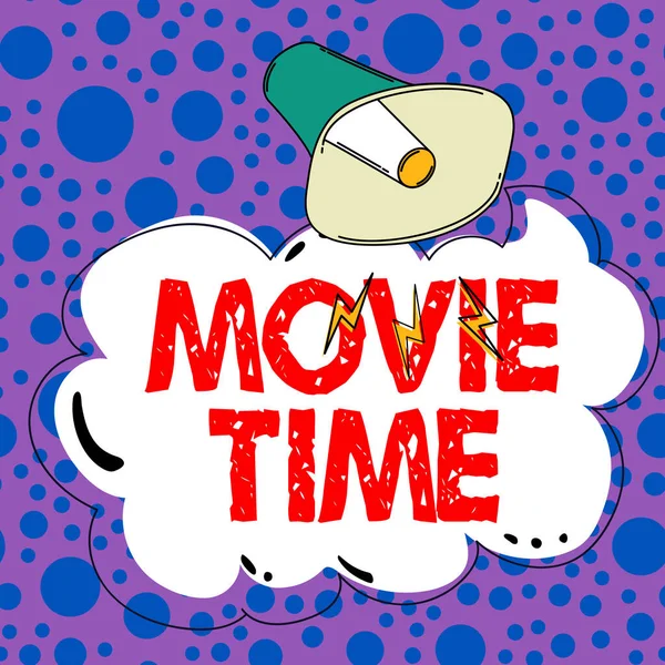 Text Rukopisu Movie Time Word Pro Plánovaný Nebo Aktuální Čas — Stock fotografie