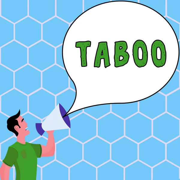 Text Showing Inspiration Taboo Business Showcase Social Religious Custom Prohibiting — Fotografia de Stock