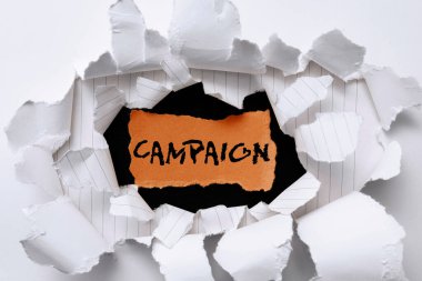 Ürün hizmetini desteklemek ve satmak için kampanya ve internet kavramlarını gösteren metin işareti