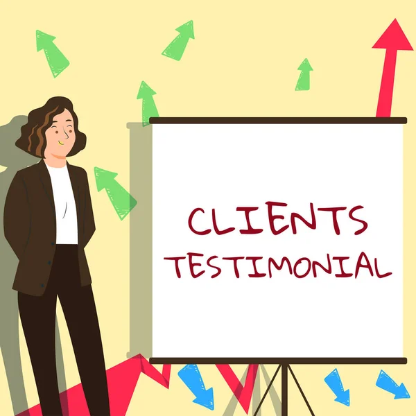 Text Caption Presenting Clients Testimonial Concept Meaning Formal Statement Testifying — Fotografia de Stock