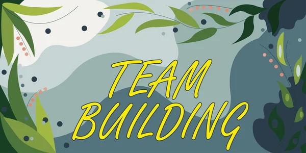 Концептуальный Дисплей Team Building Business Idea Виды Деятельности Используемые Улучшения — стоковое фото