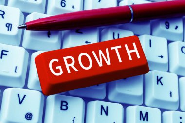 Büyümeyi temsil eden metin başlığı, büyümeyi veya meyve suyunu artırma sürecinde yazılmış sözcük yaşlanma