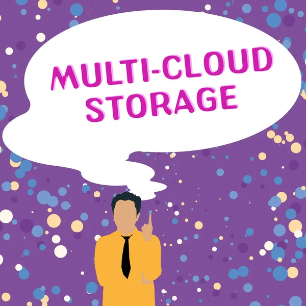 Текстовый Знак Показывающий Multi Cloud Storage Internet Concept Use Multiple — стоковое фото