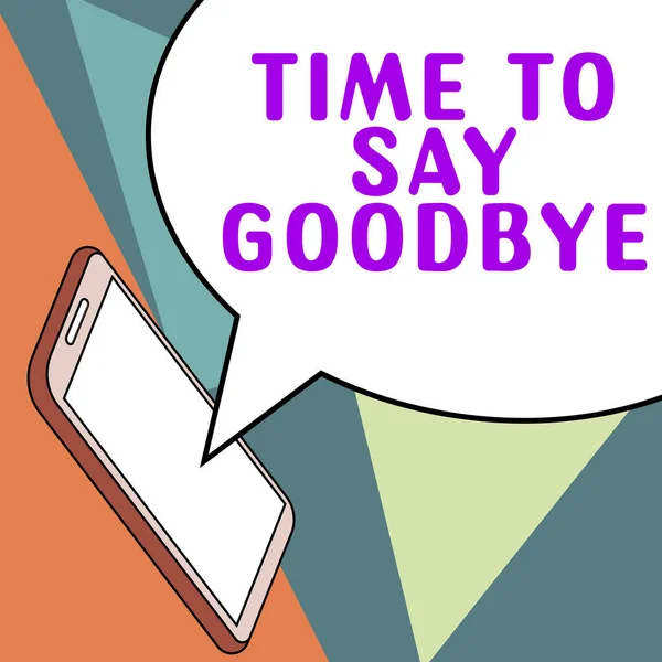 Fogalmi Felirat Ideje Búcsút Mondani Szó Licitálásra Viszlát Viszlát Viszlát — Stock Fotó